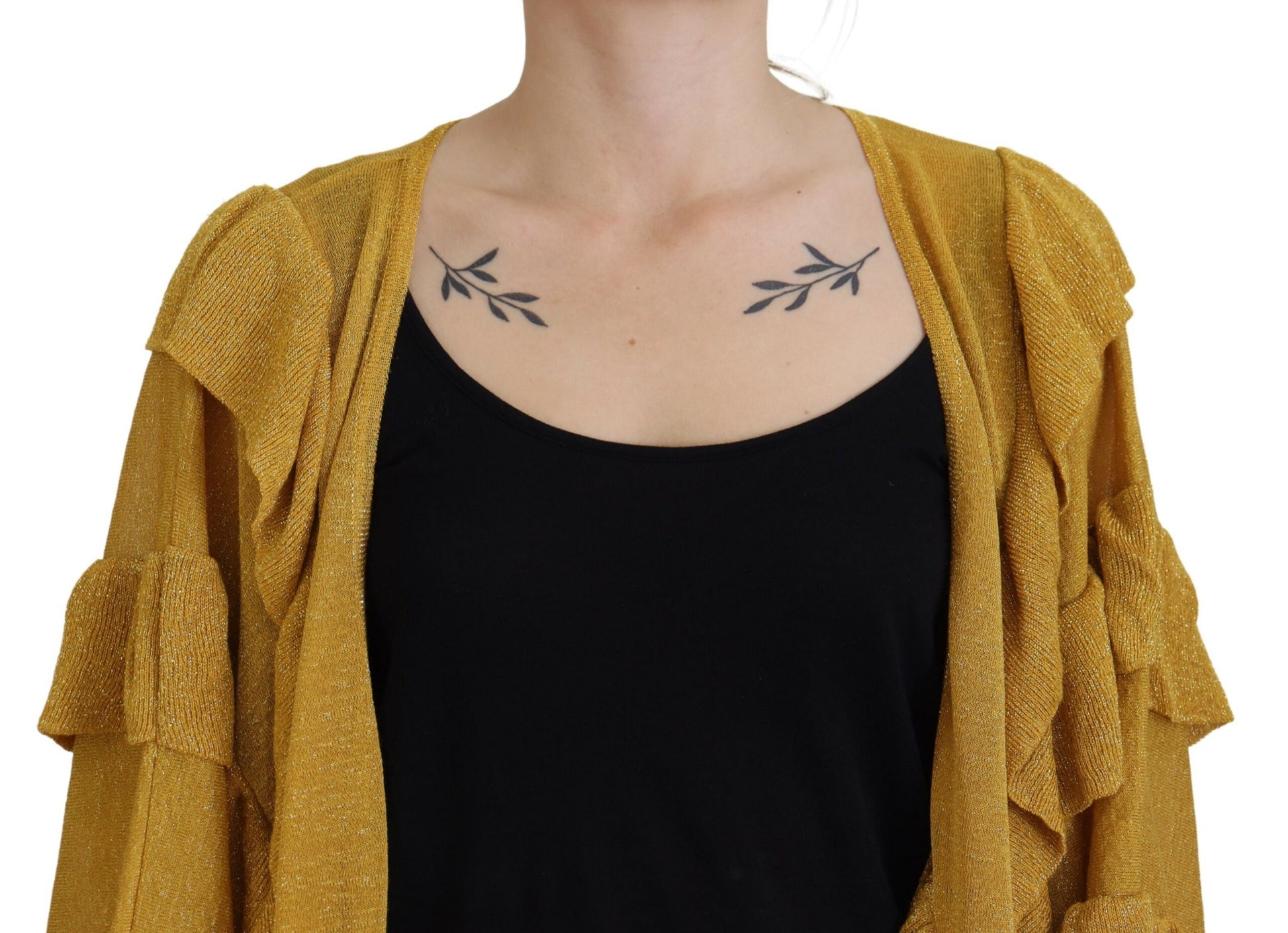 Aniye By Gold Long Sleeves Ruffled Women Cardigan Sweater by Aniye By