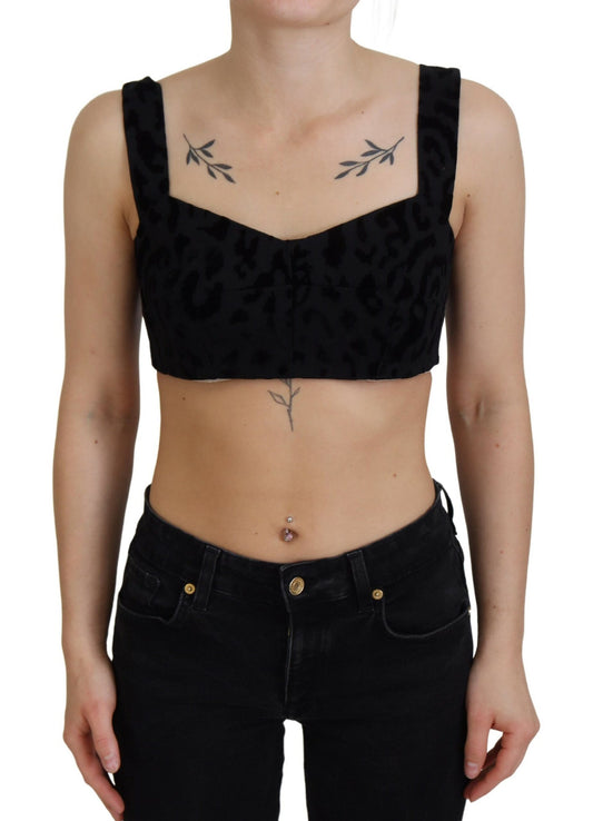 Dolce &amp; Gabbana - Élégant corset bustier en coton mélangé noir