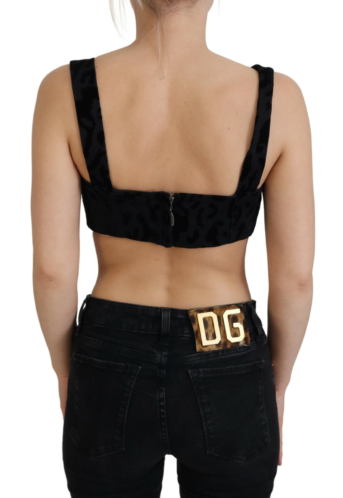 Dolce &amp; Gabbana - Élégant corset bustier en coton mélangé noir
