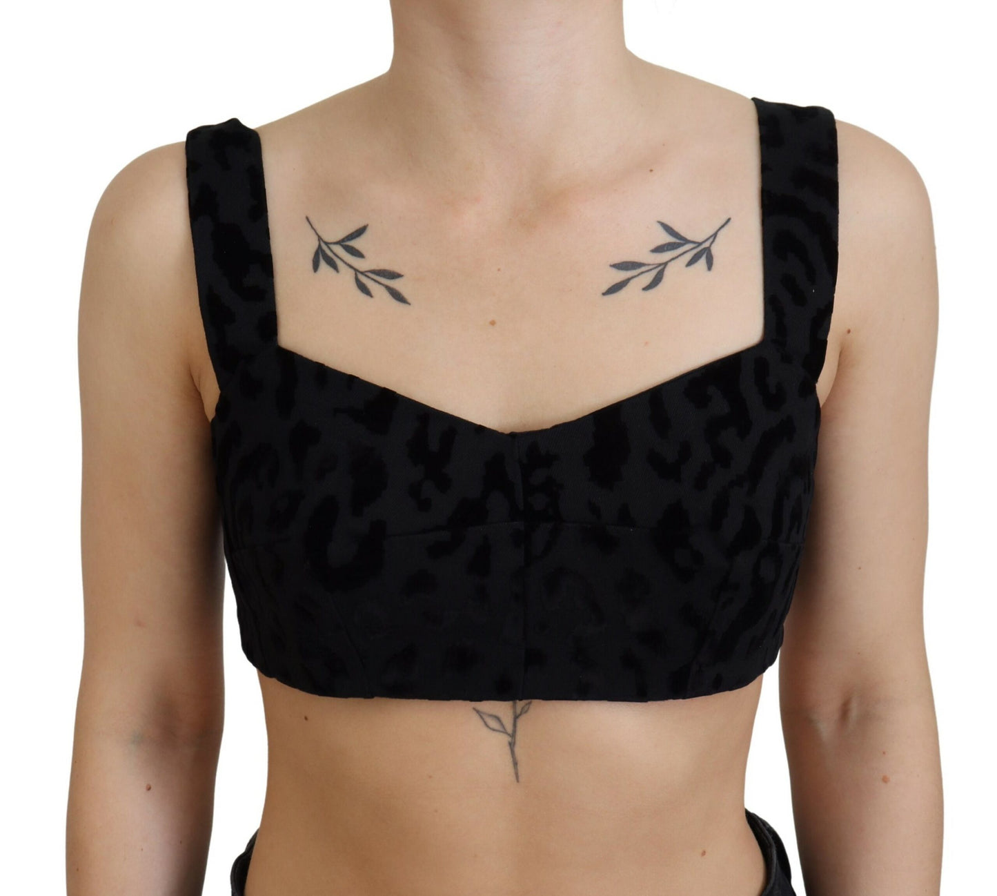 Dolce &amp; Gabbana - Élégant corset bustier en coton mélangé noir