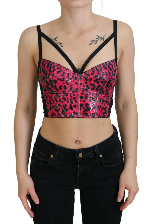 Haut bustier corset imprimé léopard Dolce &amp; Gabbana