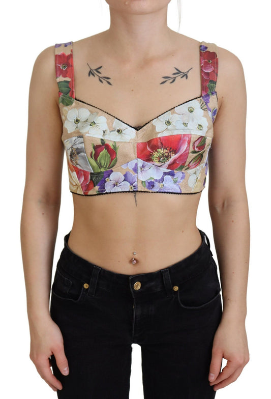 Haut court bustier à imprimé floral Dolce &amp; Gabbana
