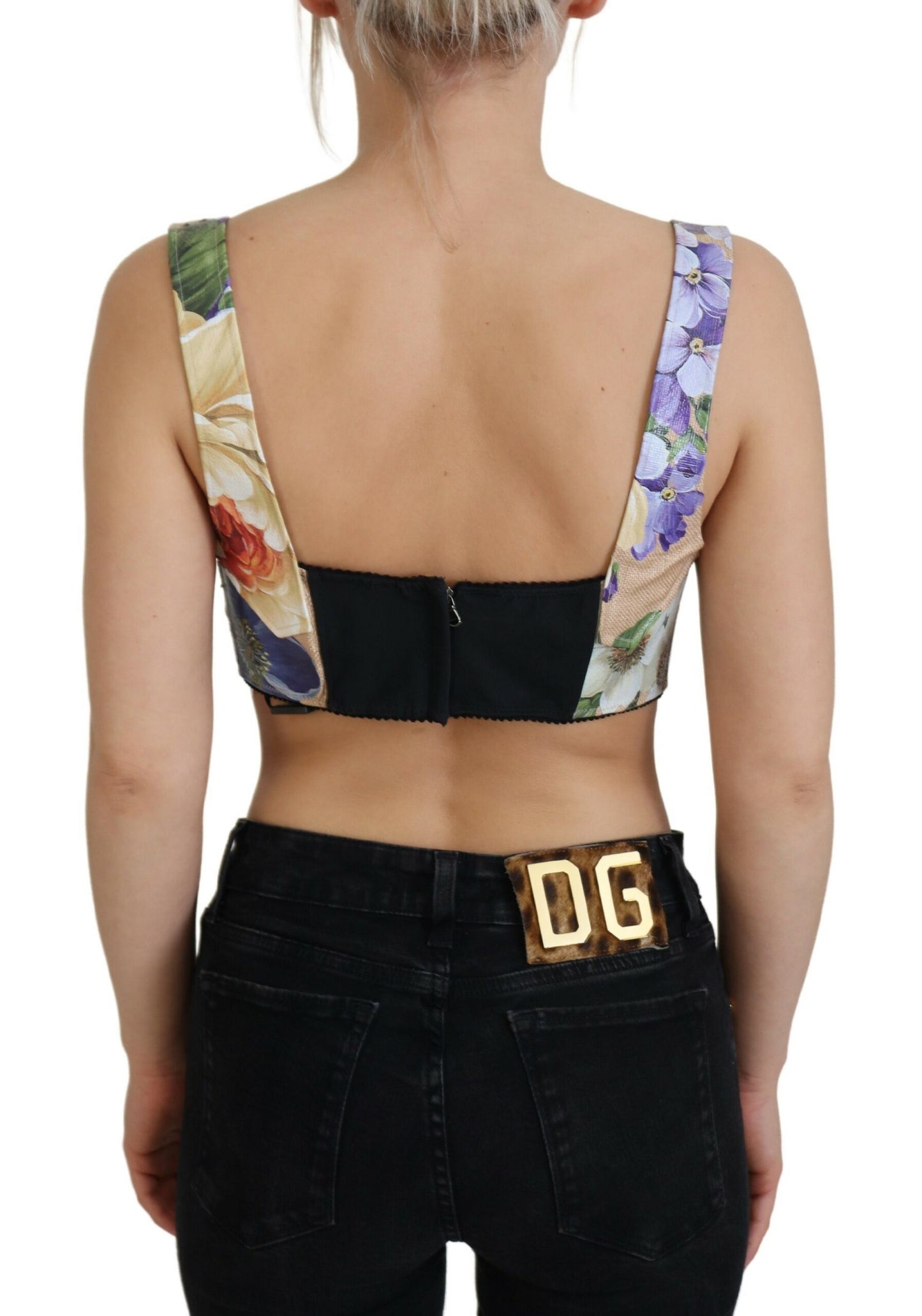 Haut court bustier à imprimé floral Dolce &amp; Gabbana