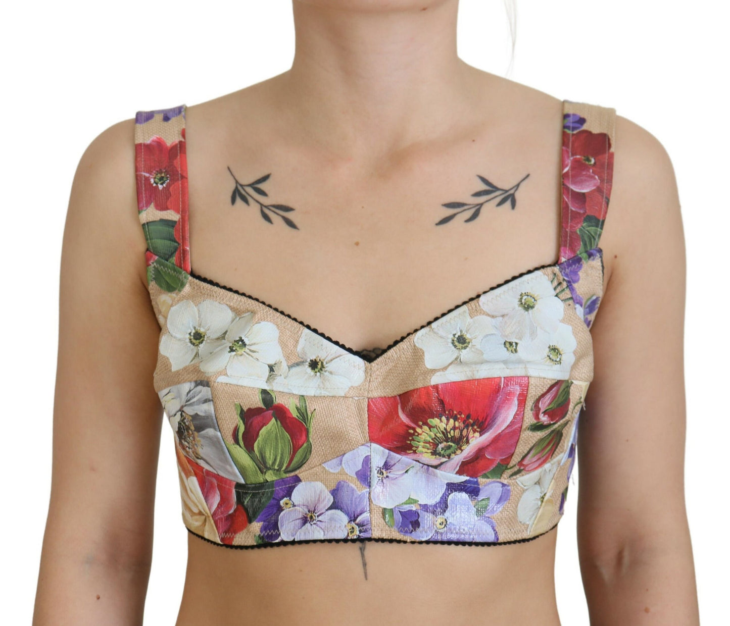 Haut court bustier à imprimé floral Dolce &amp; Gabbana