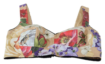 Haut court bustier à imprimé floral Dolce &amp; Gabbana