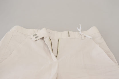 Dondup White High Waist Tapered Women Pants by Dondup