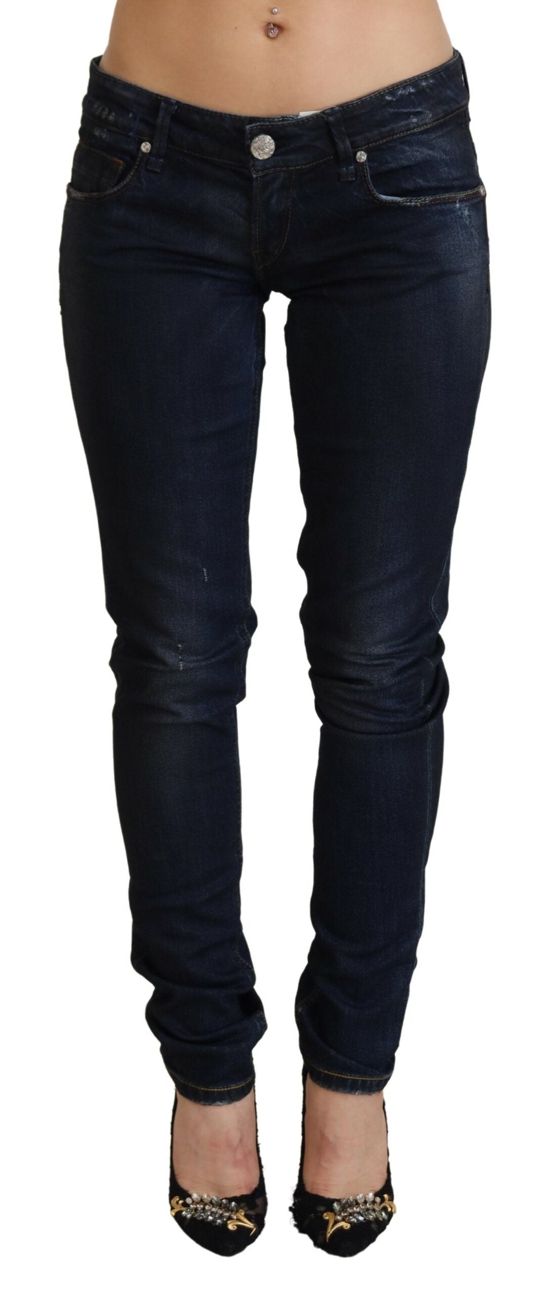 Acht Blue Low Waist Slim Fit Women Denim Jeans by Acht
