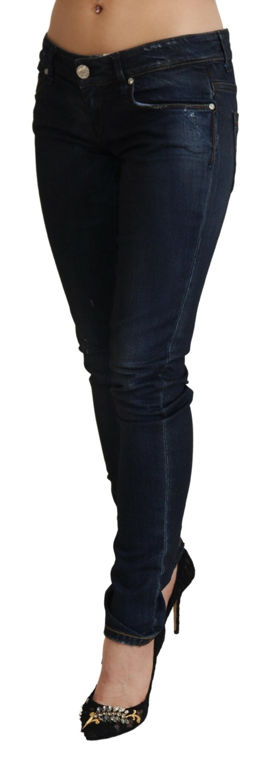 Acht Blue Low Waist Slim Fit Women Denim Jeans by Acht