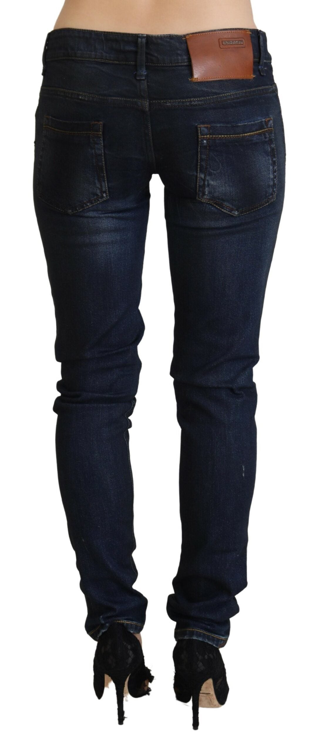 Acht Blue Low Waist Slim Fit Women Denim Jeans by Acht