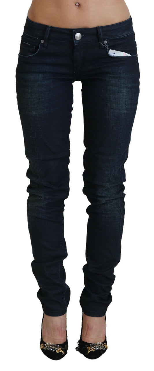 Eight Blue Low Waist Slim Fit Women Denim Jeans