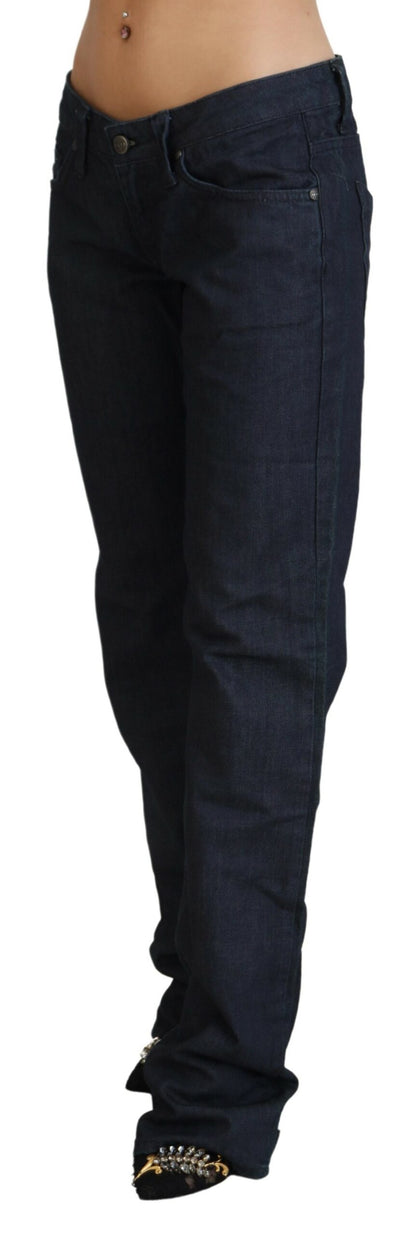 Exte Dark Blue Low Waist Straight Fit Women Denim Jeans by Exte