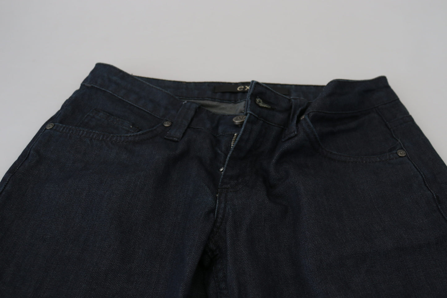 Exte Dark Blue Low Waist Straight Fit Women Denim Jeans by Exte