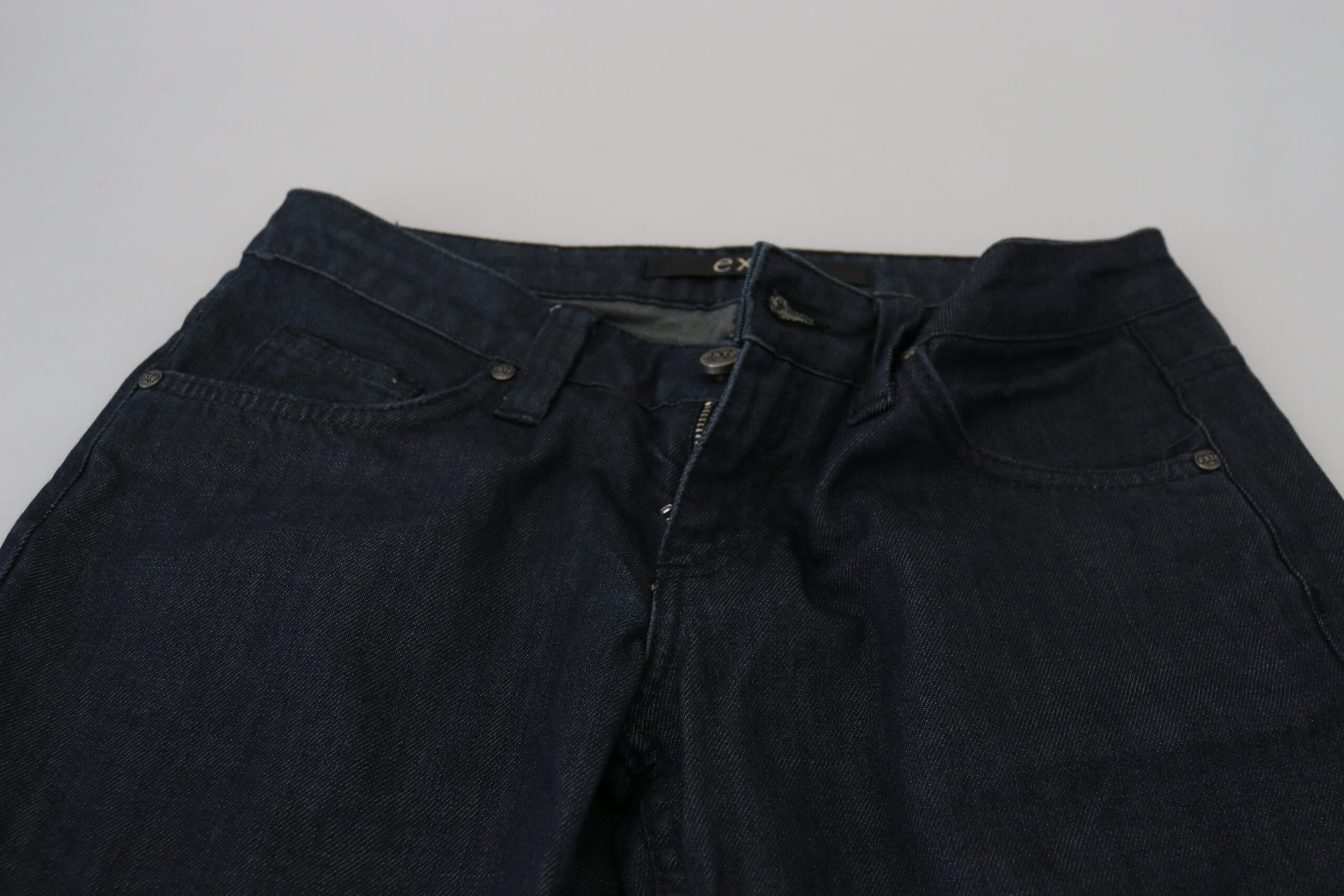 Exte Dark Blue Low Waist Straight Fit Women Denim Jeans by Exte