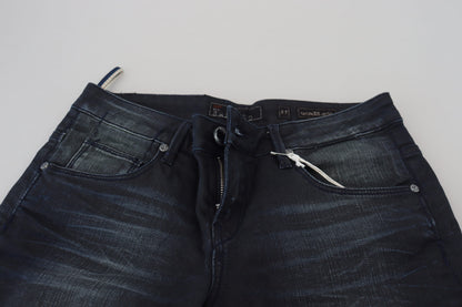 Eight Blue Washed Low Waist Slim Fit Cotton Denim Jeans