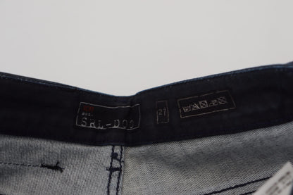 Eight Blue Washed Low Waist Slim Fit Cotton Denim Jeans