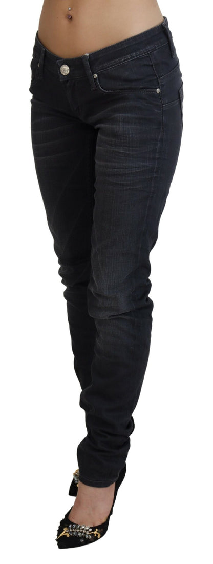 Huit jeans slim délavés noirs élégants