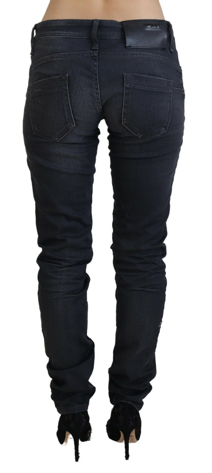 Huit jeans slim délavés noirs élégants
