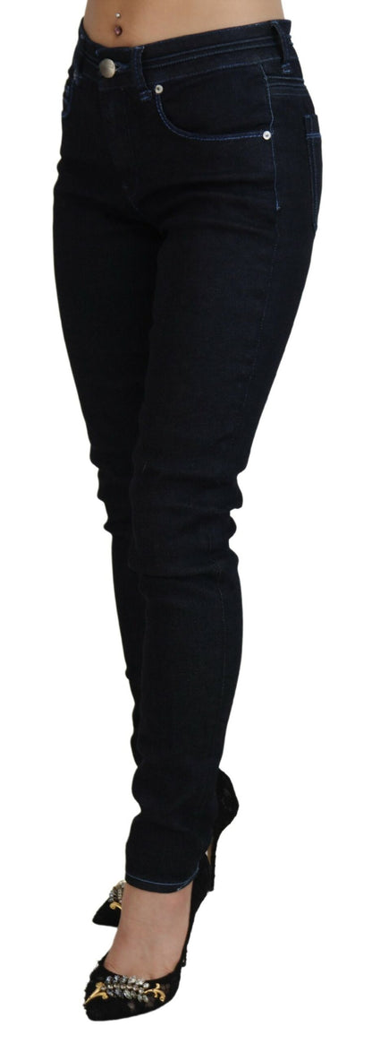Eight Dark Blue Low Waist Slim Fit Women Denim Jeans