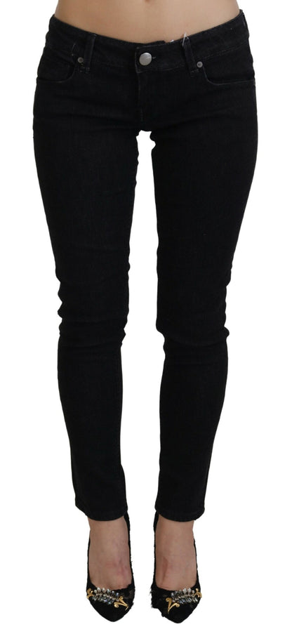 Huit jeans slim en coton noir élégant