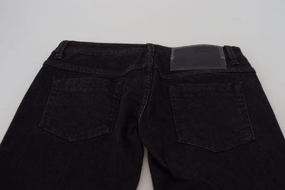 Huit jeans slim en coton noir élégant