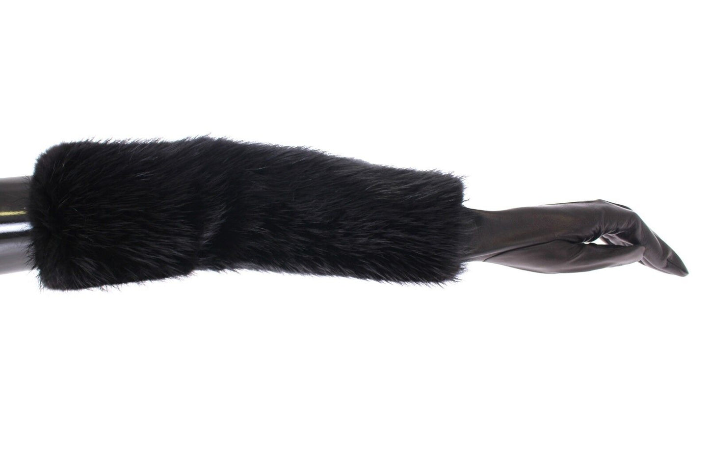 Gants élégants en fourrure de castor Dolce &amp; Gabbana, longueur coude