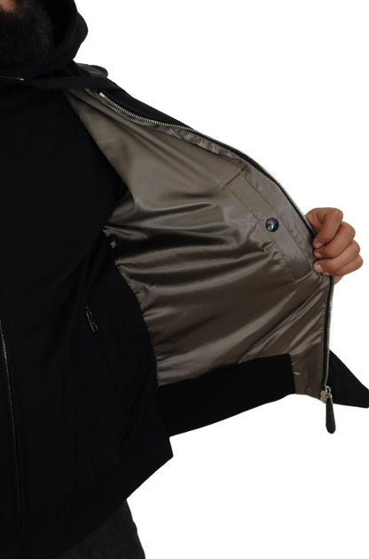 Dolce &amp; Gabbana - Veste bomber à capuche noire élégante