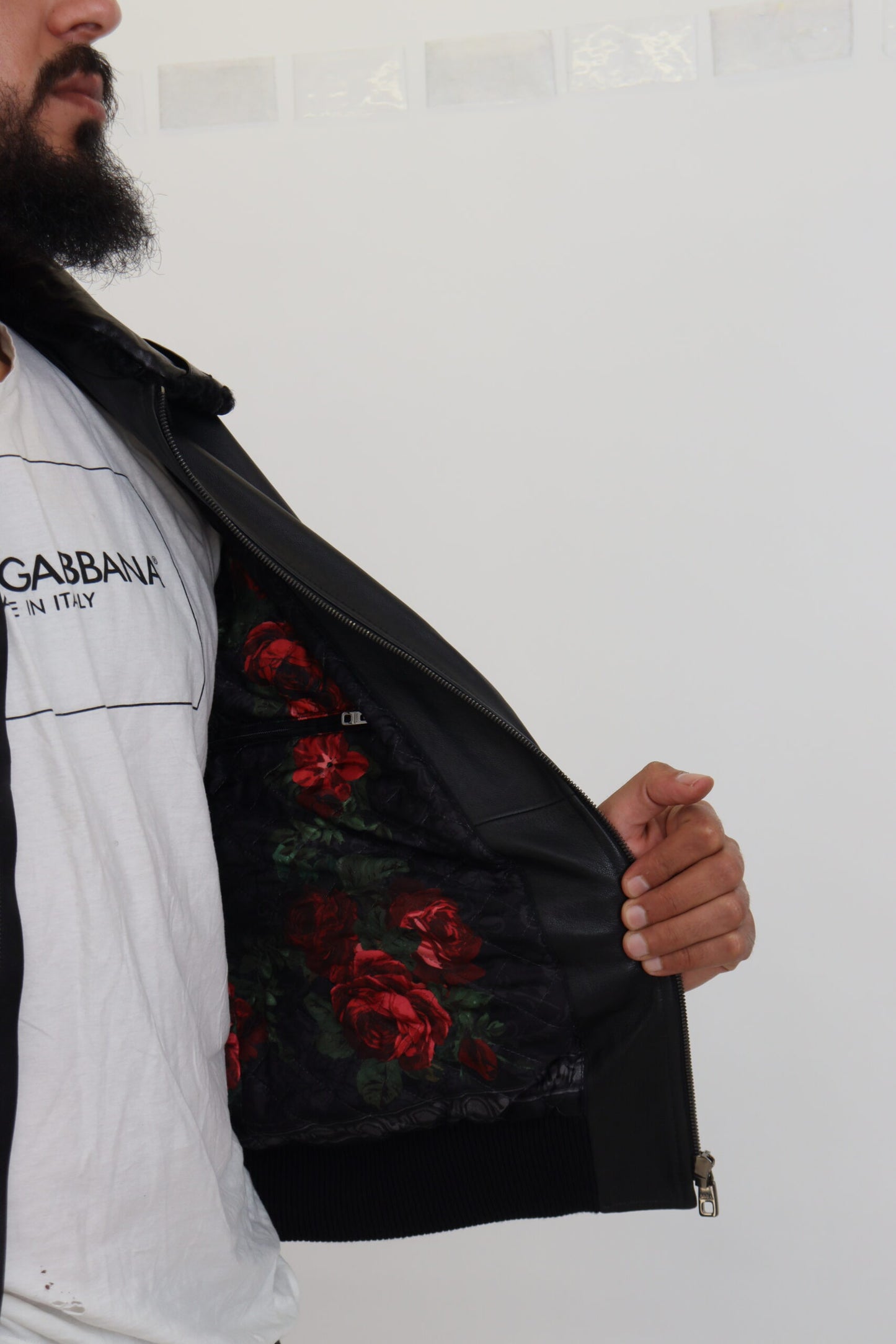 Veste chic en cuir noir doublée de soie Dolce &amp; Gabbana