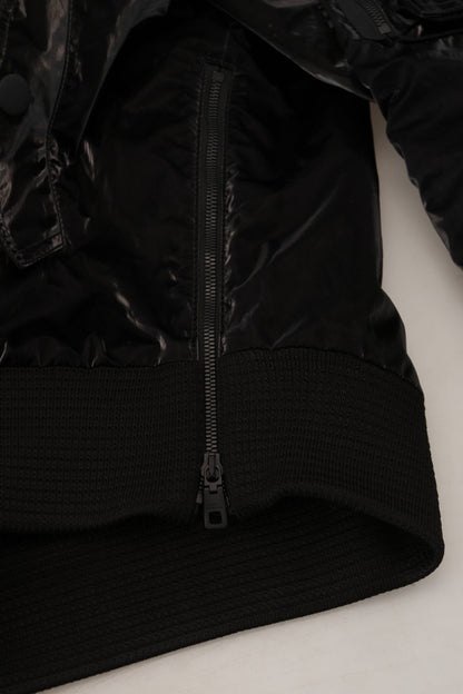 Dolce &amp; Gabbana Élégant blouson aviateur noir à capuche