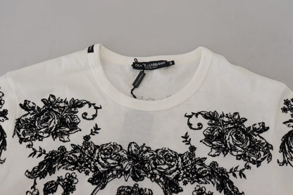 T-shirt élégant à couronne florale Dolce &amp; Gabbana