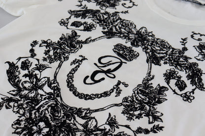 T-shirt élégant à couronne florale Dolce &amp; Gabbana
