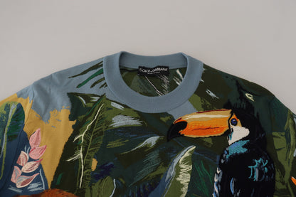 Pull en laine et soie brodé Jungle Dolce &amp; Gabbana