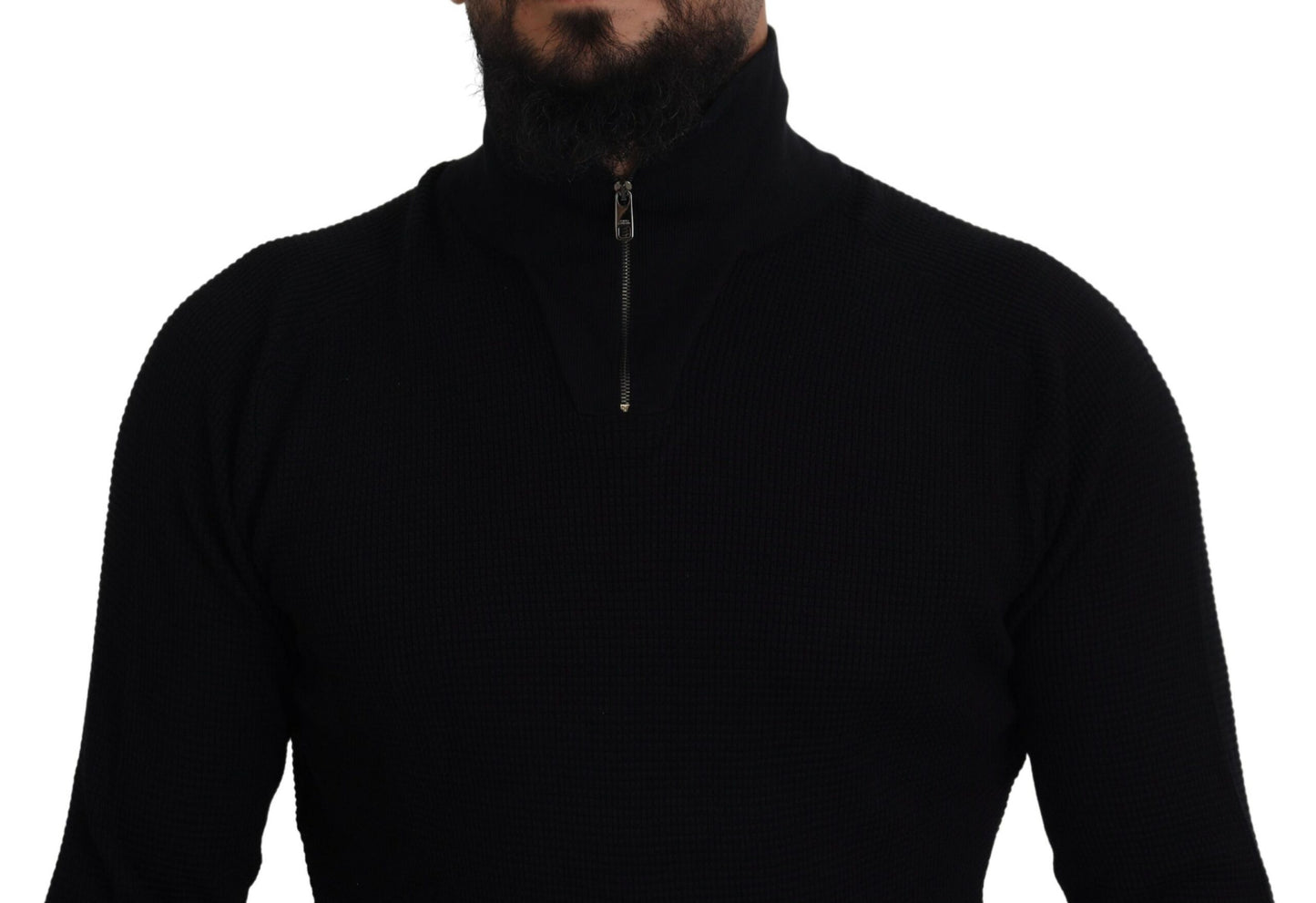 Dolce & Gabbana Black Silk Turtle Neck Pullover Sweater by Dolce & Gabbana