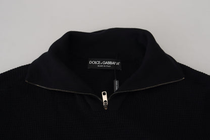 Dolce & Gabbana Black Silk Turtle Neck Pullover Sweater by Dolce & Gabbana
