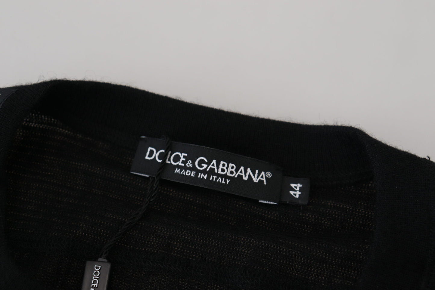 Dolce & Gabbana Black Cashmere Button Pullover Sweater by Dolce & Gabbana