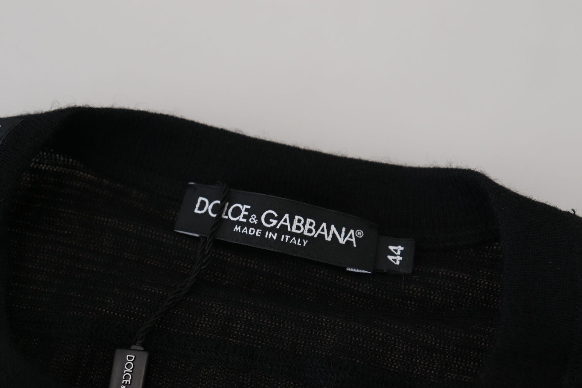 Dolce & Gabbana Black Cashmere Button Pullover Sweater by Dolce & Gabbana