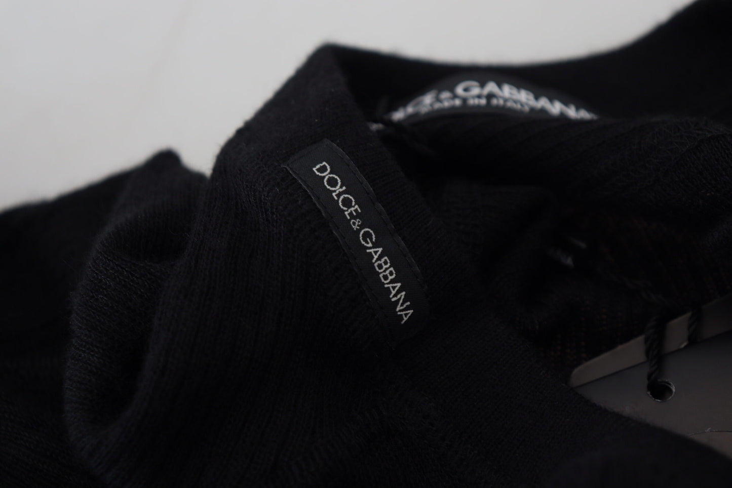 Dolce & Gabbana Black Cashmere Button Pullover Sweater by Dolce & Gabbana