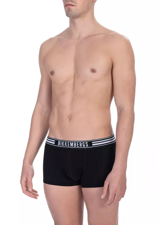 Boxer en coton noir pour homme Bikkembergs