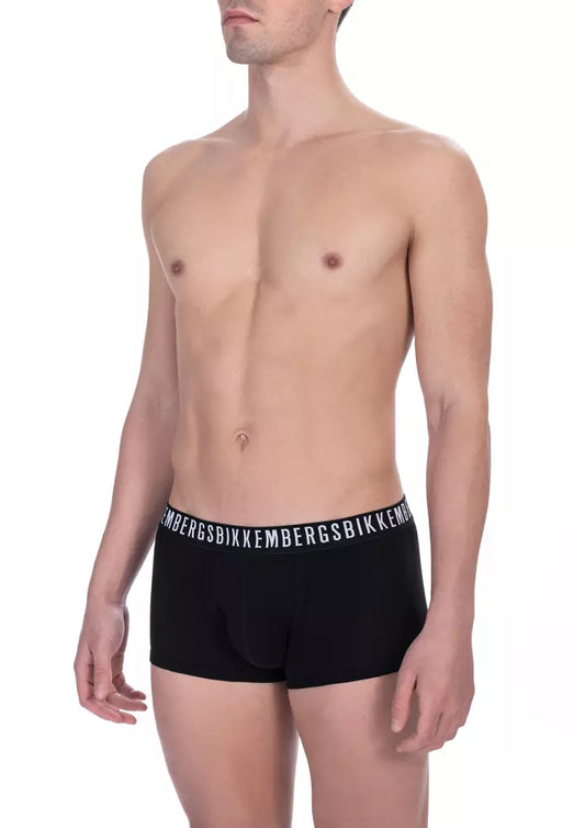 Lot de deux sous-vêtements pour homme en coton noir Bikkembergs