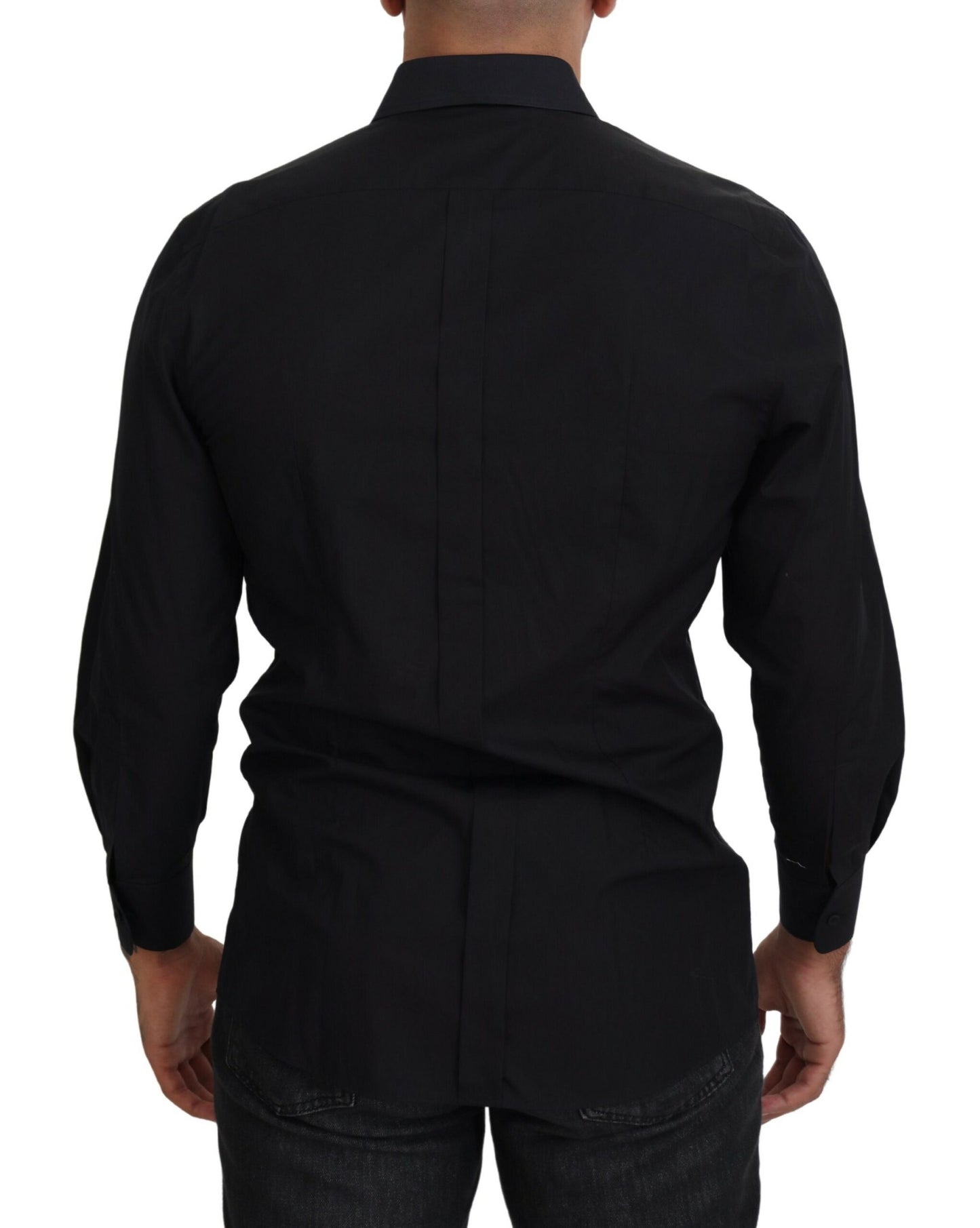 Dolce & Gabbana Black GOLD Cotton Collared Long Sleeve Shirt by Dolce & Gabbana