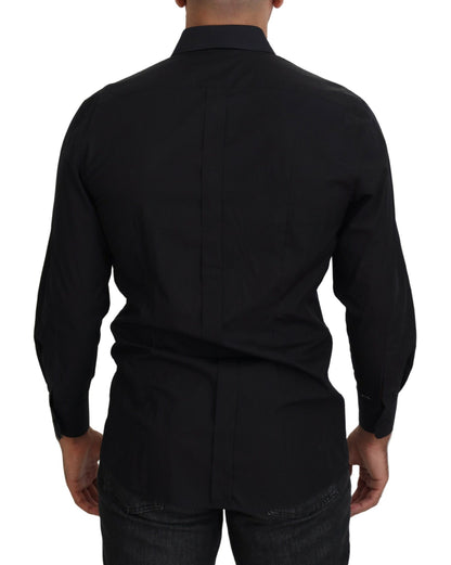 Dolce & Gabbana Black GOLD Cotton Collared Long Sleeve Shirt by Dolce & Gabbana