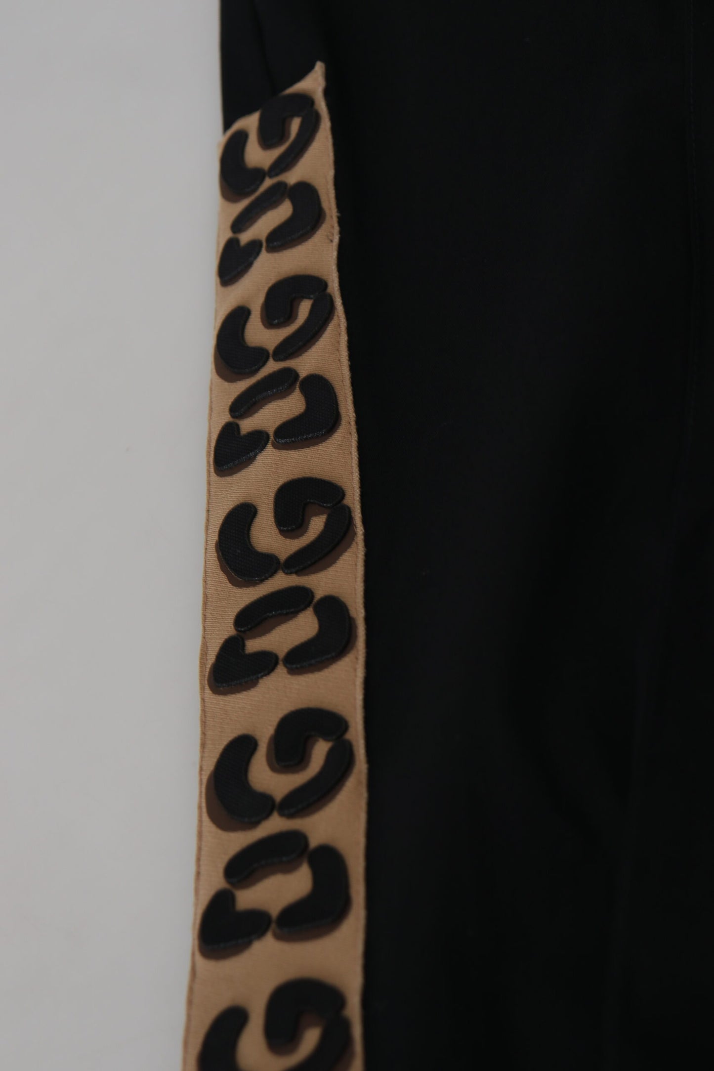 Dolce & Gabbana Black Cotton Elastic Waist DG Logo Cropped Pants by Dolce & Gabbana