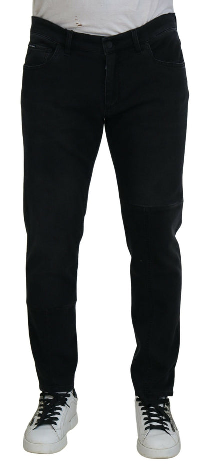 Dolce & Gabbana Black Angel Embroidery Skinny Denim Jeans by Dolce & Gabbana