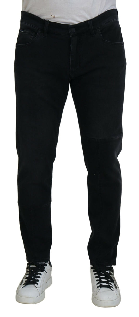 Dolce & Gabbana Black Angel Embroidery Skinny Denim Jeans by Dolce & Gabbana