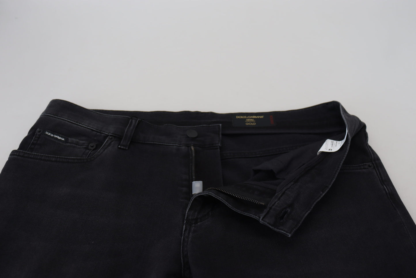 Dolce & Gabbana Black Angel Embroidery Skinny Denim Jeans by Dolce & Gabbana