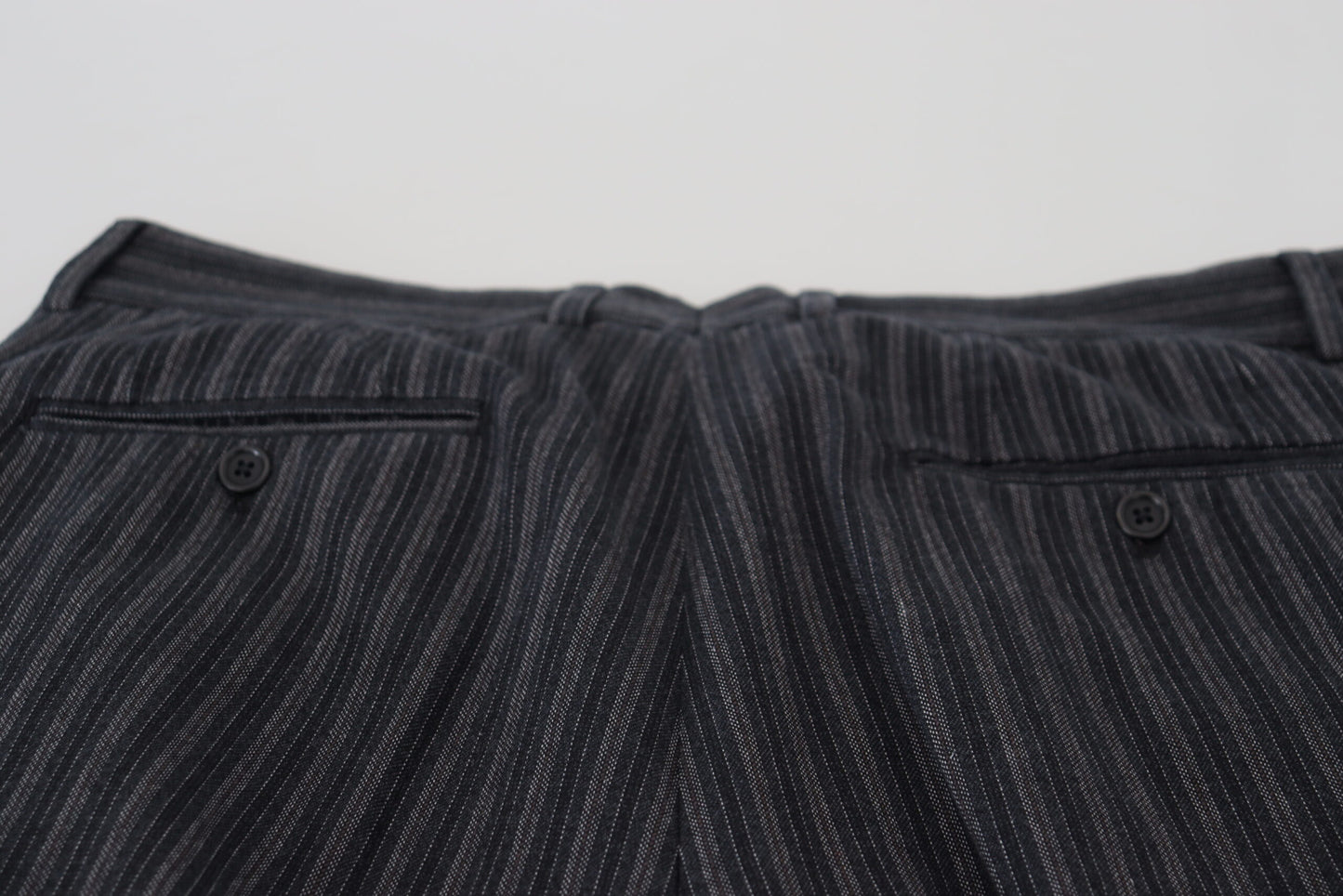 Dolce & Gabbana Dark Gray Stripes Chino Dress Pants by Dolce & Gabbana
