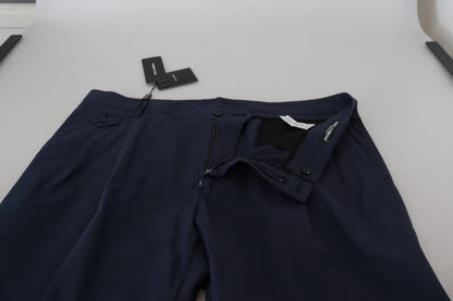 Dolce & Gabbana Dark Blue Cotton Chino Formal Pants by Dolce & Gabbana