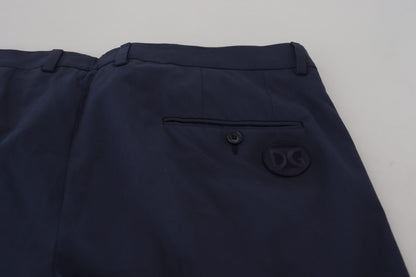 Dolce & Gabbana Dark Blue Cotton Chino Formal Pants by Dolce & Gabbana