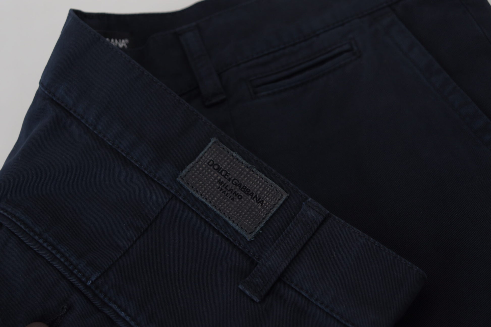 Dolce & Gabbana Blue Cotton Dress Formal Men Pants by Dolce & Gabbana