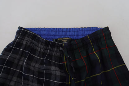 Dolce & Gabbana Multicolor Checkered Wool Men Jogger Pants by Dolce & Gabbana