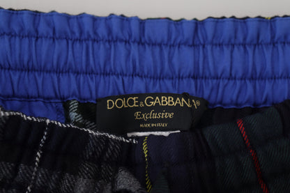 Dolce & Gabbana Multicolor Checkered Wool Men Jogger Pants by Dolce & Gabbana